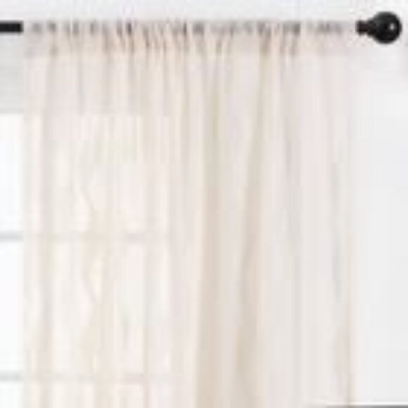 NEW Chanasya Sheer Voile Waves Rod Pocket Curtains Beige 52in x 84in - Picture 2 of 3